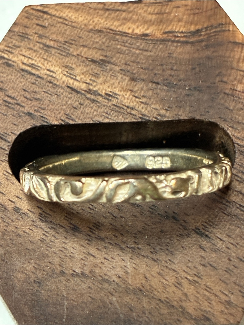 Silpada vintage Textured Sterling 925 Floral Band Ring -8